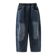 thumbnail image 1 of TBWNWG Boys Casual Straight Leg Jeans Loose Fit Trousers for Outdoor Play Comfortable Fall Wide Leg Baggy Pants,Sizes 5-6 Years, 1 of 9