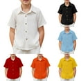 thumbnail image 1 of TBWNWG Boys Collared Shirt White Short Sleeve Button down Boys for 9-10 Years, 1 of 9