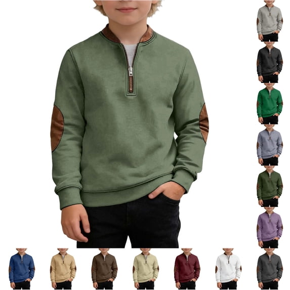 TBWNWG Boys Color Block Pullover Hoodie Long Sleeve Crewneck Casual Winter Warm Top for Youth Kids Daily School Outdoor Sweatshirt
