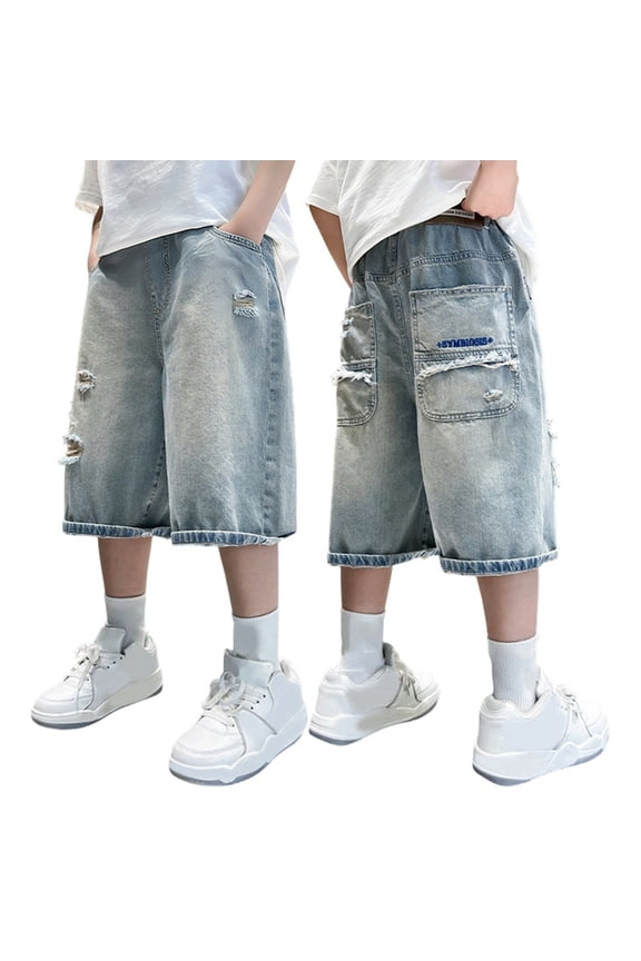Boys Denim Shorts For Kids With Elastic Waistband And Practical Pockets For Daily Casual Wear Summer Play