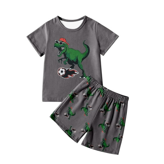 TBWNWG Boys Dinosaur Pajamas Size 10,Boys Pajamas 2 Pieces Short Set Cotton Sleepwear,Sizes 4-5 Years
