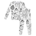 thumbnail image 1 of TBWNWG Boys Doodle Print Long Sleeve Pajama Set Comfortable Family Matching Nightwear For Holiday Festive Seasons,Size 6-7 Years, 1 of 3