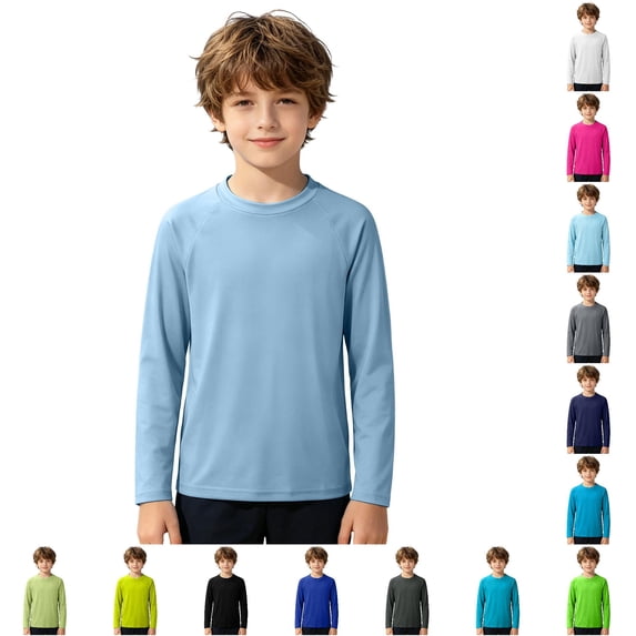 TBWNWG Boys Long Sleeve Rash Guard for Outdoor Beach Pool Play Sun Swimming Shirt for Kids Spring Summer Beachwear