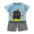 thumbnail image 1 of TBWNWG Boys Outfits&Set Toddler Boys Girls Summer Cartoon Printed Short Sleeved Tops And Shorts 2PC Children's Suit for Warm Weather,Sizes 3-4 Years, 1 of 3