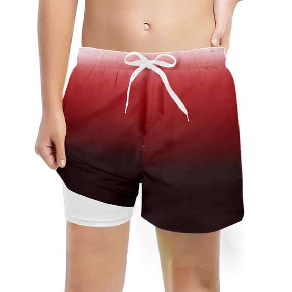 TBWNWG Boys Pants Casual Fashion Swim Trunks with Compression Liner Stretch Swim Shorts for Active Boys,Size 7 Years