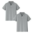 thumbnail image 1 of TBWNWG Boys' School Uniform Short Sleeve Polo Shirt,Button Closure,Comfortable & Soft Fabric,2-Pack,Grey 2PCS,Size XXXL, 1 of 6