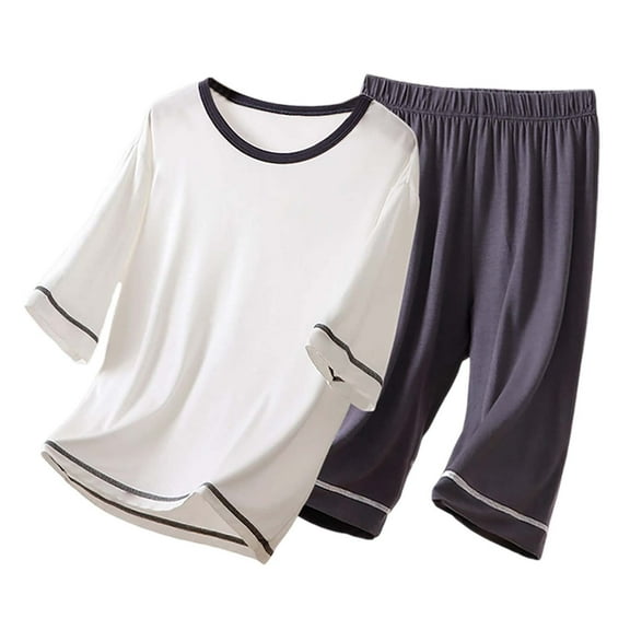 TBWNWG Boys Sleepwear Pajama Set for Kids - Short Sleeve Loungewear Comfortable Fabric Summer Outfit for Children - Soft and Breathable Homewear,Size 12-13 Years