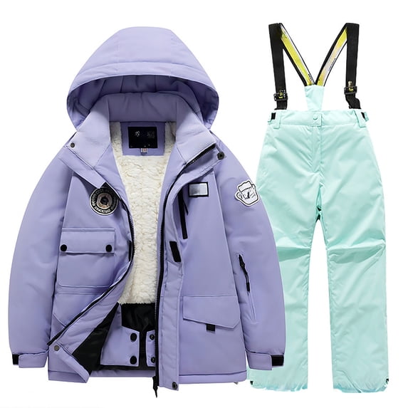 TBWNWG Boys Snow Wear Children's Ski Suit Pocket Jacket and Pants Winter Windproof Snowboarding Unisex Kid Warm Snow Suits for Cold Weather and Comfort,Size 14-16 Years