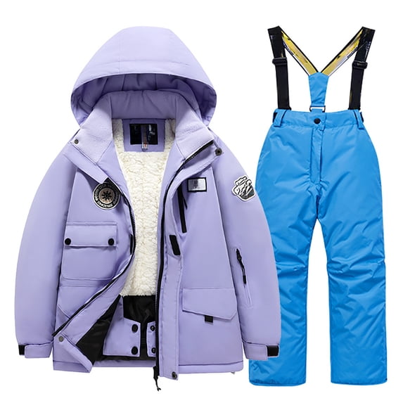 TBWNWG Boys Snow Wear Children's Ski Suit Pocket Jacket and Pants Winter Windproof Snowboarding Unisex Kid Warm Snow Suits for Cold Weather and Comfort,Size 14-16 Years