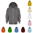 thumbnail image 1 of TBWNWG Boys Solid Zip Up Hoodie Sweatshirt Long Sleeve Casual Jacket Coat Youth Kids Outerwear Warm Pullover Athletic Top, 1 of 7