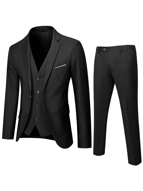 Boys Suits Size 14 Kids Toddler Baby Boys Spring Autumn Solid Outfits 3PC Suit Clothes (Black,Sizes 10-11 Years)