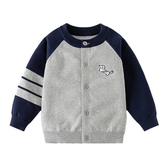 TBWNWG Boys Sweaters Toddler Cartoon Warm Knitted Long Sleeve Tops Knitwear Cardigan Coat for Kids,Sizes 5-6 Years