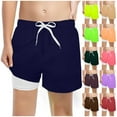 thumbnail image 1 of TBWNWG Boys' Swimwear,Boys Fashion Solid Swim Trunks with Liner Stretch Swim Shorts for 5-6 Years, 1 of 3