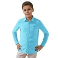 thumbnail image 1 of TBWNWG Boys Tops Child Boys Girls Shirt Solid Long Sleeve Toddler Kids Gentleman Lapel Button Tops for Stylish Outfits and Everyday Wear,Sizes 5-6 Years, 1 of 5