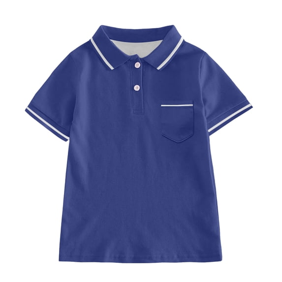 TBWNWG Boys' Tops, Tees & Shirts Short Sleeve Summer Casual Striped Gentleman Tops Holiday Shirts T Shirt with Pocket for 7-8 Years