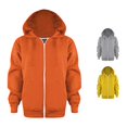 thumbnail image 1 of TBWNWG Boys Zip Hoodie Sweatshirt Solid Color Long Sleeve Full Front Pocket Youth Casual Pullover Jacket Outdoor School Daily Comfortable Soft Blend Warm Top, 1 of 7