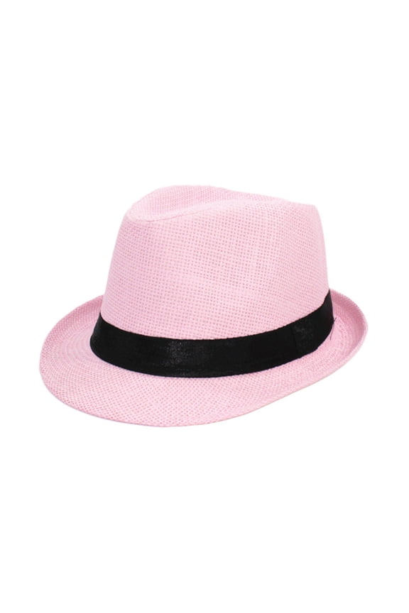 Classic Short Brim Straw Sun Hat for Kids Boys Girls Summer Casual Outdoor Beach Wear,Sizes One Size