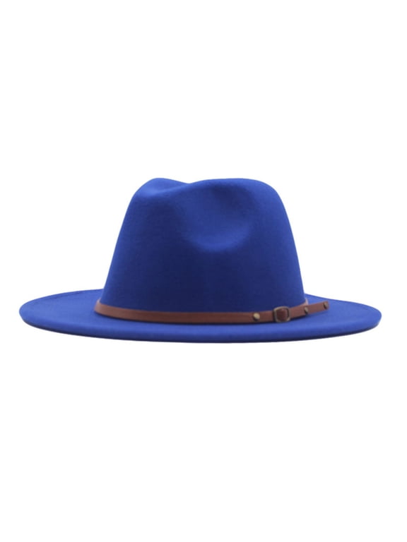 TBWNWG Classic Women's Fedora Panama Wool Hat with Wide Brim and Decorative Buckle Belt for Stylish Sun,Size One Size