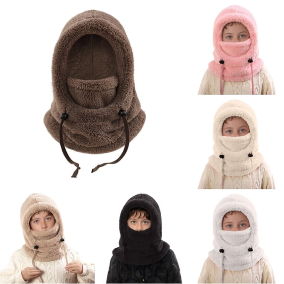 TBWNWG Cozy Kids Winter Warm Hat With Ear And Neck Gaiter Thermal for Cold Weather Outdoor Activities Skiing Cycling,Size 3-10 Years