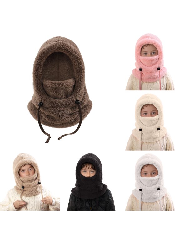Cozy Kids Winter Warm Hat With Ear And Neck Gaiter Thermal for Cold Weather Outdoor Activities Skiing Cycling,Size 3-10 Years