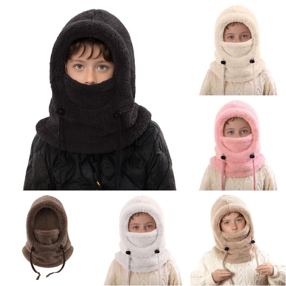 TBWNWG Cozy Kids Winter Warm Hat With Ear And Neck Gaiter Thermal for Cold Weather Outdoor Activities Skiing Cycling,Sizes 3-10 Years