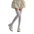 thumbnail image 1 of TBWNWG Elegant Lace Bow Thigh High Over The Knee Stockings Seamless Hold Ups for Women,Sizes One Size, 1 of 5