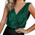 thumbnail image 1 of TBWNWG Elegant Sequin V Neck Sleeveless Camisole Tank Top For Women's Evening Party Club Night Out And Casual Wear,Sizes L, 1 of 4
