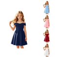 thumbnail image 1 of TBWNWG Elegant Solid Color Girls Party Dress for Tweens A-Line Strapless Waist formal Gown for Everyday Occasions, 1 of 8