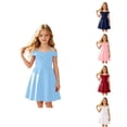 thumbnail image 1 of TBWNWG Elegant Solid Color Girls Party Dress for Tweens A-Line Strapless Waist formal Gown for Everyday Occasions, 1 of 8