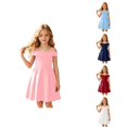 thumbnail image 1 of TBWNWG Elegant Solid Color Girls Party Dress for Tweens A-Line Strapless Waist formal Gown for Everyday Occasions, 1 of 8