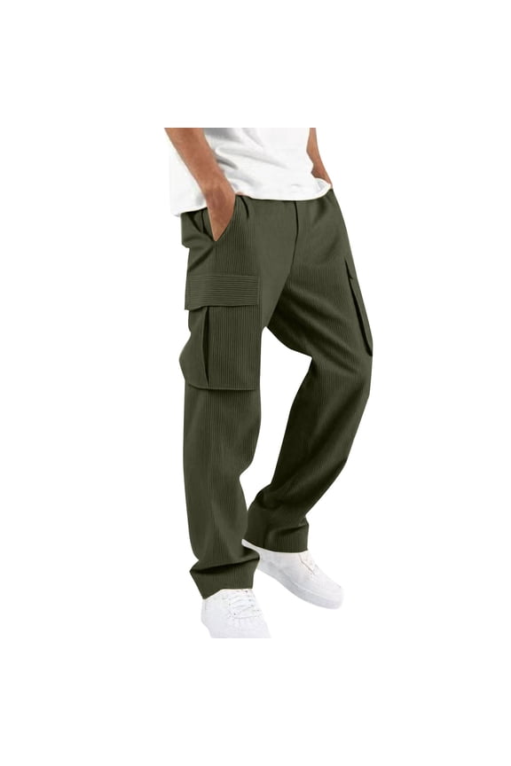 European And Solid Color Side Pocket Design For Men's Casual Trend Loose And Comfortable Business Sports Pants,Sizes S