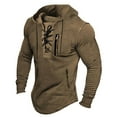 thumbnail image 1 of TBWNWG Hoodies for Men,Mens Spring And Autumn Fashion Casual Solid Lace Up Hooded Long Sleeve Sweater,Sizes S, 1 of 2