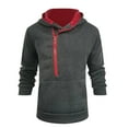 thumbnail image 1 of TBWNWG Pullover Men,Mens Pullover Side Zipper Contrast Hooded Sweater,Size 2XL, 1 of 3