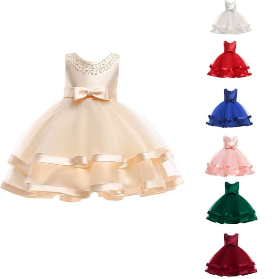 TBWNWG Formal Dresses for Girls Girls Flower Dresses For Wedding Party Pageant Princess Dress for 6-7 Years
