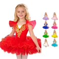 thumbnail image 1 of TBWNWG Girl Dance Leotard Ballet Dance Dress Leotards with Skirt Flutter Sleeve Ballet Ballerina Outfits Leotards, 1 of 4