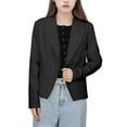 thumbnail image 1 of TBWNWG Girls Black Blazer,Girls formal Jacket Solid Color Lapel Suit Open Front Long Sleeve Top for 9-10 Years, 1 of 8
