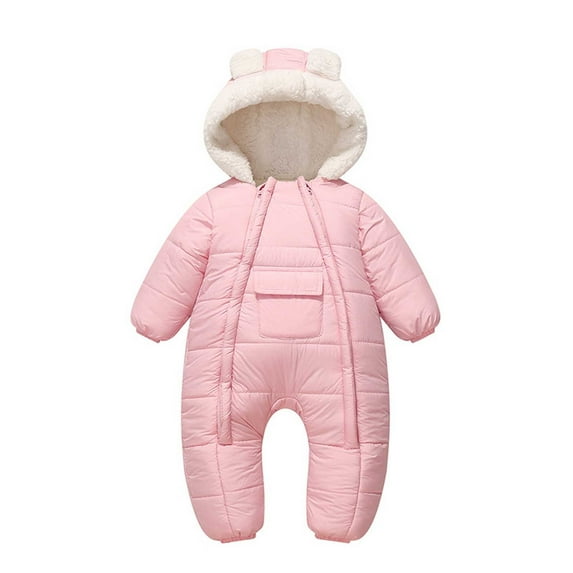 TBWNWG Girls Bodysuits Baby Winter Outfit Double Zippers for and Toddlers from 6 to 30 Months,Sizes 9-12 Months