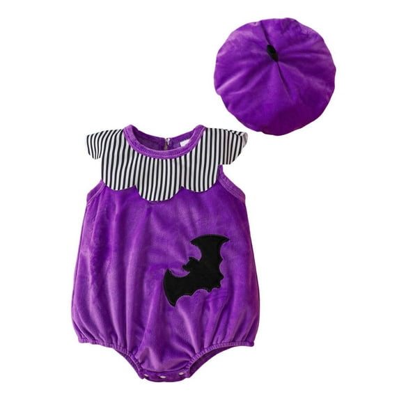TBWNWG Girls Bodysuits for Kids - Boys Girls Sleeveless Halloween Cartoon Romper Bodysuits Hat Set,Size 3-6 Months
