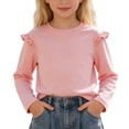 thumbnail image 1 of TBWNWG Girls Casual Long Sleeve Blouse with Ruffle Detail Round Neck Top for Spring and Autumn Seasons,Size 8-9 Years, 1 of 8