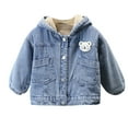 thumbnail image 1 of TBWNWG Girls Denim Jacket Warm Padded Coat for Toddlers and Children with Cute Design,Sizes 3-4 Years, 1 of 9
