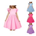 thumbnail image 1 of TBWNWG Girls Dresses Lightweight Summer Crew Neck Ruffle Sleeve Dress for Kids Flutter Sleeve Casual Party Outfit for Girls, 1 of 6