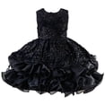 thumbnail image 1 of TBWNWG Girls Evening Gown with Sparkling Rose Sequins and Puffy for Birthday Parties and Occasions,Size 8-9 Years, 1 of 9