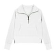 thumbnail image 1 of TBWNWG Girls Hoodies & Sweatshirts Half Zip Long Sleeve Cropped Sweatshirts Cute Clothes for Girls with Thumb Hole Design,Size 13-14 Years, 1 of 5