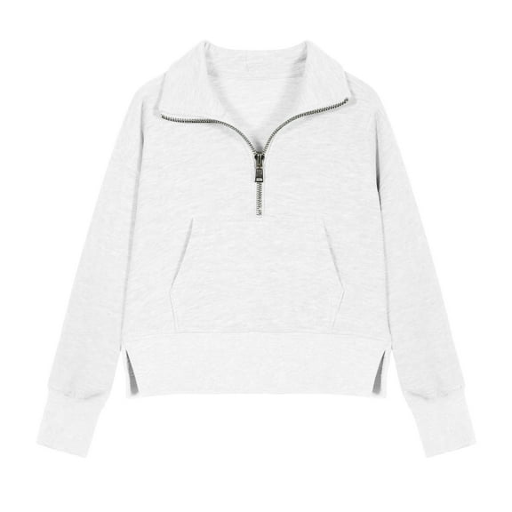 TBWNWG Girls Hoodies & Sweatshirts Half Zip Long Sleeve Cropped Sweatshirts Cute Clothes for Girls with Thumb Hole Design,Size 13-14 Years