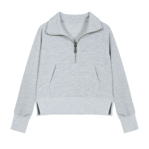 TBWNWG Girls Hoodies & Sweatshirts Half Zip Long Sleeve Cropped Sweatshirts Cute Clothes for Girls with Thumb Hole Design,Size 13-14 Years