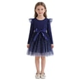 thumbnail image 1 of TBWNWG Girls Long Sleeve Gradient Star Dress Formal Party Gown for Autumn Winter Fashion Occasions,Sizes 1-2 Years, 1 of 9