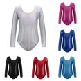 thumbnail image 1 of TBWNWG Girls Long Sleeved Gymnastics Leotard Shiny Dance Ballet Classic Yoga Bodysuit Tumbling Outfit for Wear, 1 of 3