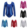 thumbnail image 1 of TBWNWG Girls Long Sleeved Gymnastics Leotard Shiny Dance Ballet Classic Yoga Bodysuit Tumbling Outfit for Wear, 1 of 3