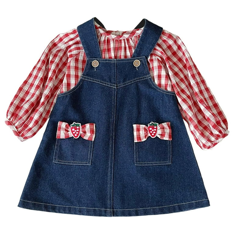 TBWNWG Girls Outfits for Girls Denim Dress Stylish Toddler Casual