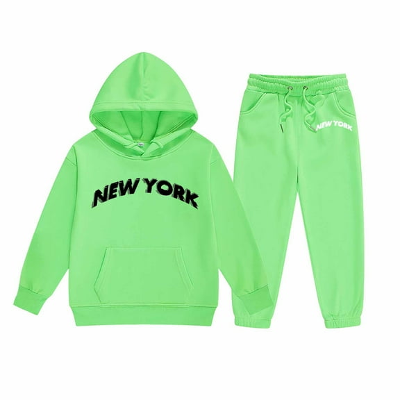 TBWNWG Girls Outfits & Set Child Toddler Boys Girls Long Sleeve Solid Warm Hoodie Pullover Tops Pants Kids Outfits Sweat Suit,Sizes 2-3 Years